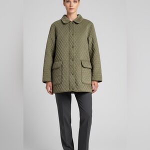 Fu da New York Women's Quilted Olive Jacket L boho western travel gypsy coastal